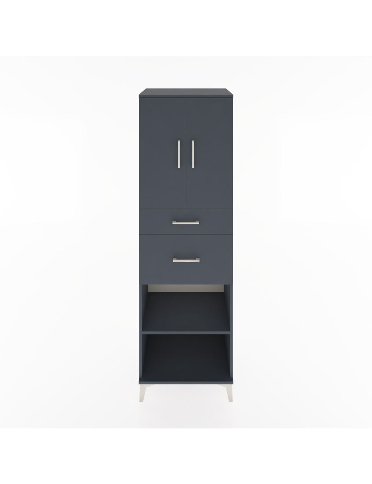 Hyperion Dolap 4 Raflı 2 Çekmeceli 2 Kapaklı 60x44x195 Antrasit-Antrasit