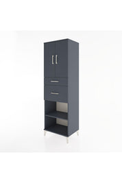 Hyperion Dolap 4 Raflı 2 Çekmeceli 2 Kapaklı 60x44x195 Antrasit-Antrasit