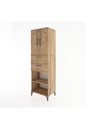 Hyperion Dolap 4 Raflı 2 Çekmeceli 2 Kapaklı 60x44x195 Çam-Çam