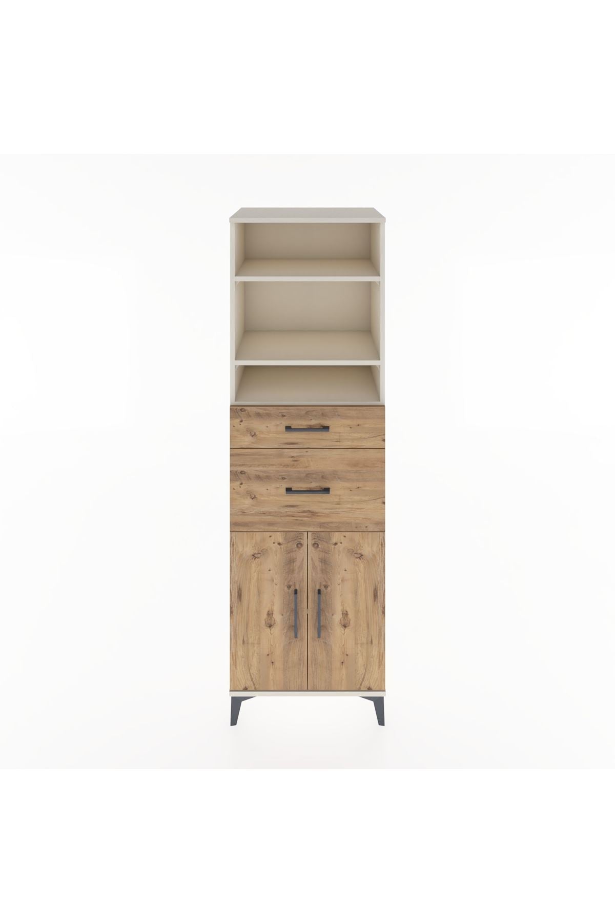 Hyperion Dolap 4 Raflı 2 Çekmeceli 2 Kapaklı 60x44x195 Aytaşı-Çam