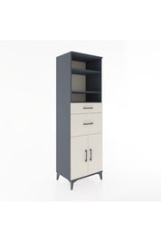 Hyperion Dolap 4 Raflı 2 Çekmeceli 2 Kapaklı 60x44x195 Antrasit-Aytaşı