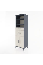 Hyperion Dolap 4 Raflı 2 Çekmeceli 2 Kapaklı 60x44x195 Antrasit-Aytaşı