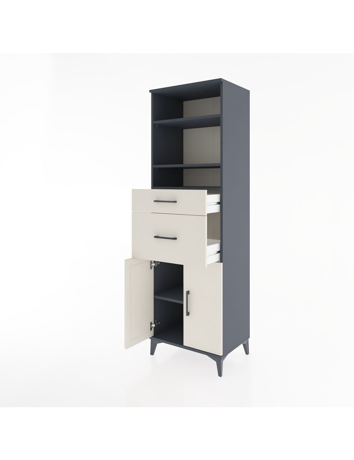 Hyperion Dolap 4 Raflı 2 Çekmeceli 2 Kapaklı 60x44x195 - S59M006V4B