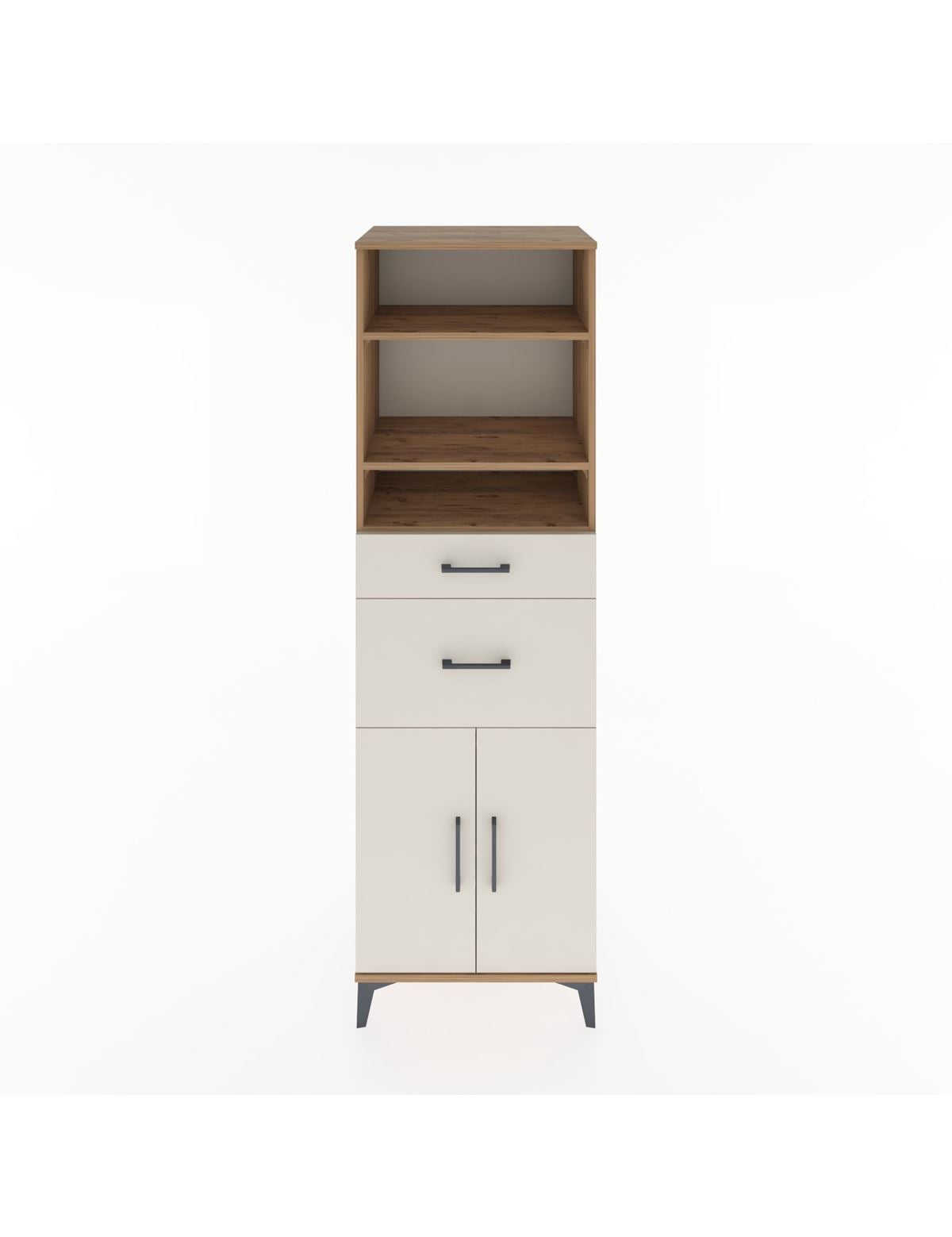 Hyperion Dolap 4 Raflı 2 Çekmeceli 2 Kapaklı 60x44x195 Çam-Aytaşı