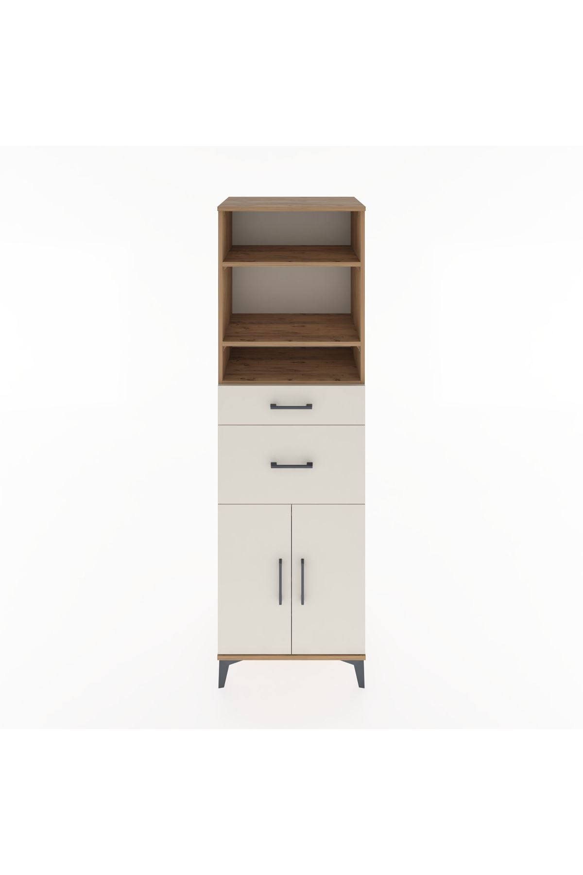 Hyperion Dolap 4 Raflı 2 Çekmeceli 2 Kapaklı 60x44x195 Çam-Aytaşı