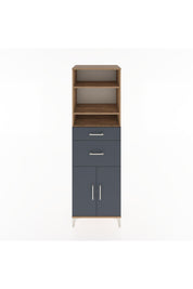 Hyperion Dolap 4 Raflı 2 Çekmeceli 2 Kapaklı 60x44x195 Çam-Antrasit