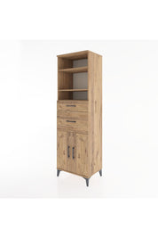 Hyperion Dolap 4 Raflı 2 Çekmeceli 2 Kapaklı 60x44x195 Çam-Çam