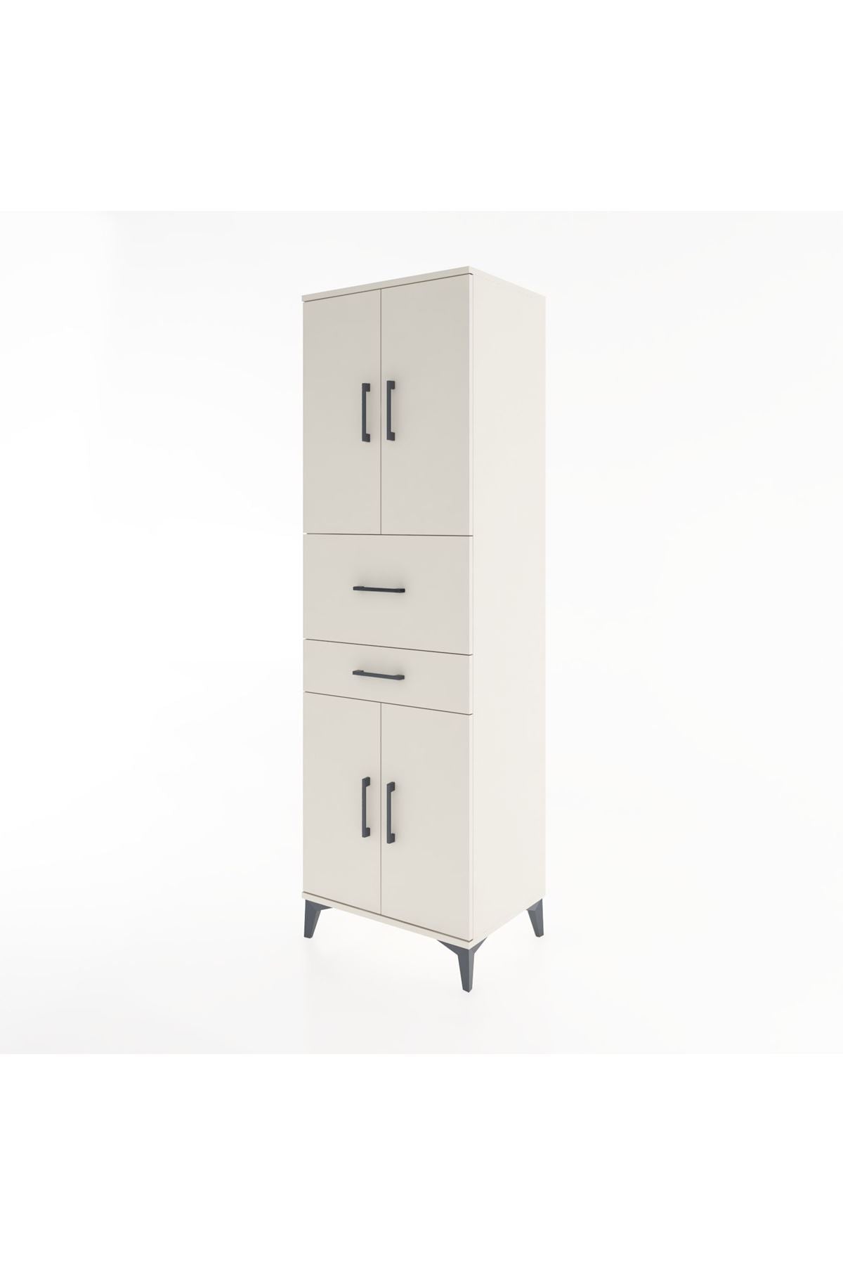 Hyperion Dolap 4 Raflı 2 Çekmeceli 4 Kapaklı 60x44x195 Aytaşı-Aytaşı