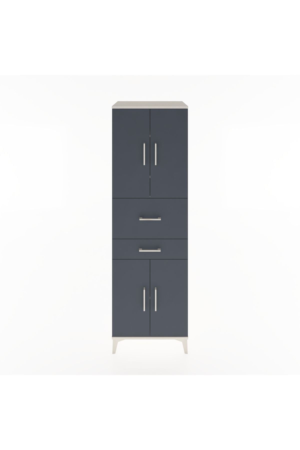 Hyperion Dolap 4 Raflı 2 Çekmeceli 4 Kapaklı 60x44x195 Aytaşı-Antrasit