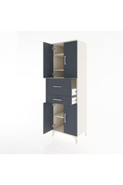 Hyperion Dolap 4 Raflı 2 Çekmeceli 4 Kapaklı 60x44x195 Aytaşı-Antrasit