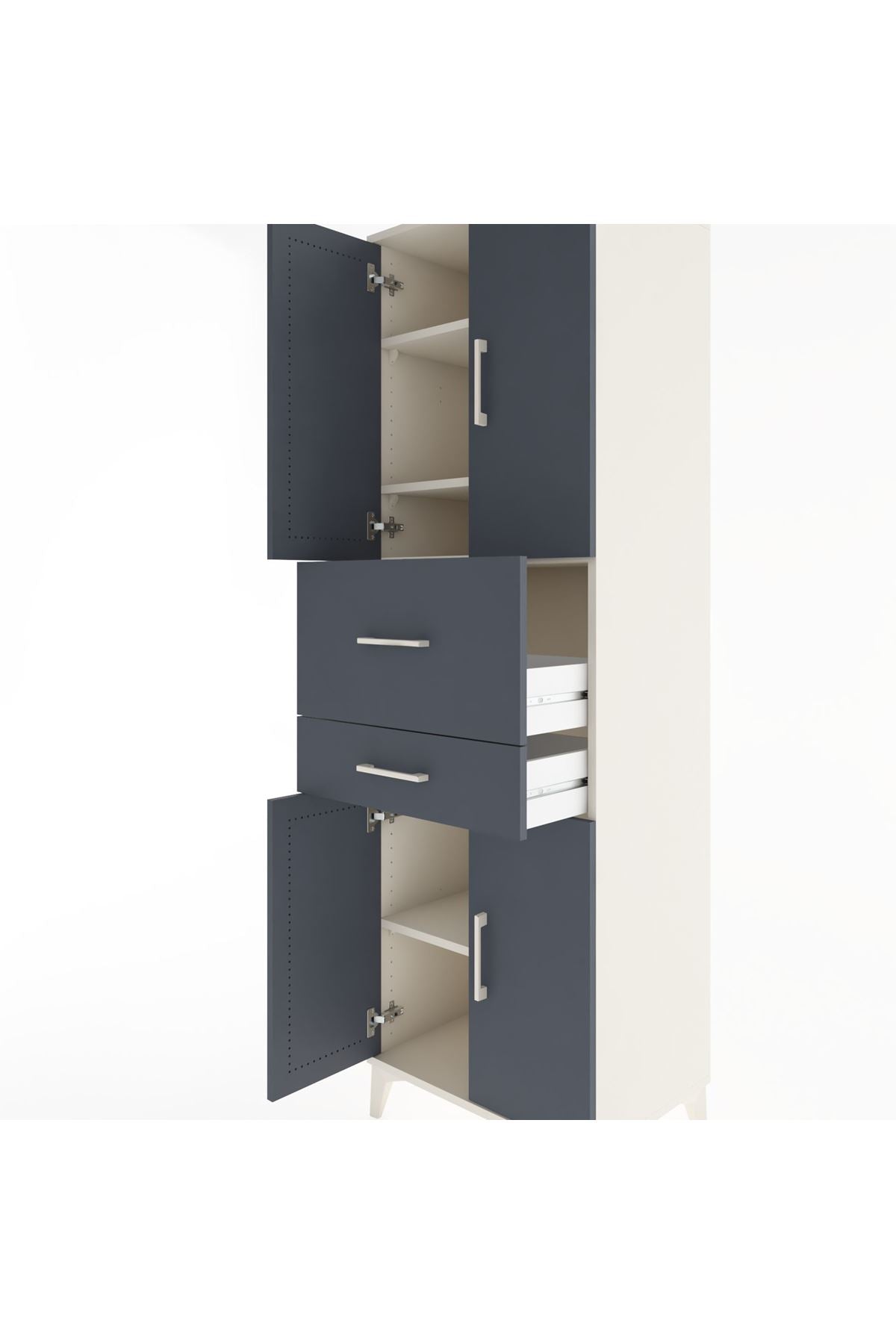 Hyperion Dolap 4 Raflı 2 Çekmeceli 4 Kapaklı 60x44x195 Aytaşı-Antrasit