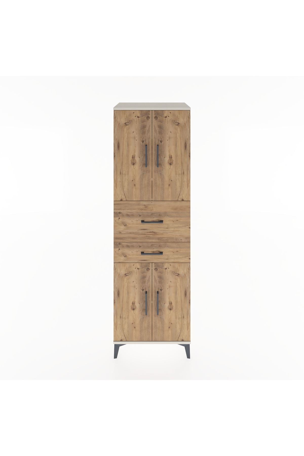 Hyperion Dolap 4 Raflı 2 Çekmeceli 4 Kapaklı 60x44x195 Aytaşı-Çam