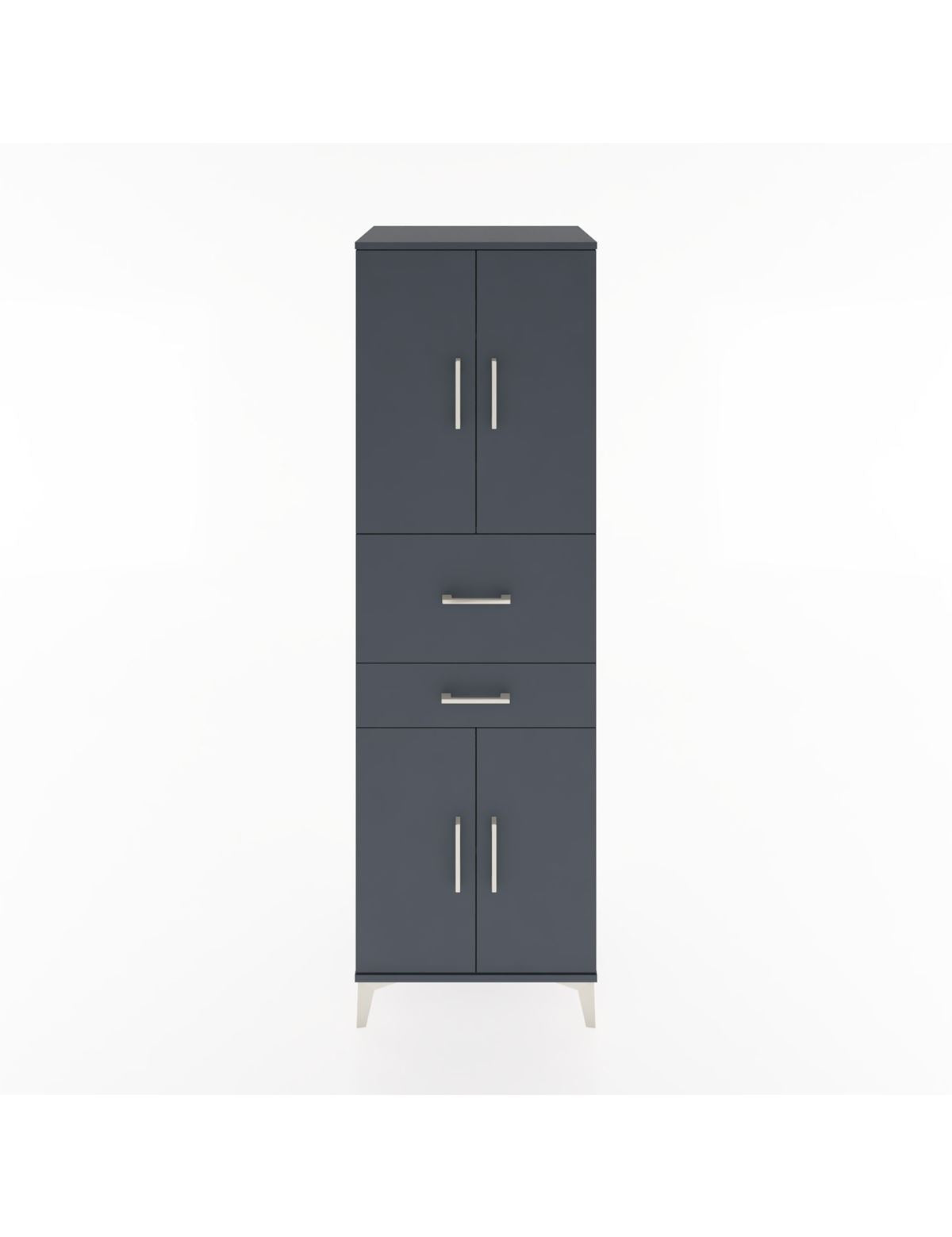 Hyperion Dolap 4 Raflı 2 Çekmeceli 4 Kapaklı 60x44x195 Antrasit-Antrasit