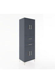 Hyperion Dolap 4 Raflı 2 Çekmeceli 4 Kapaklı 60x44x195 Antrasit-Antrasit