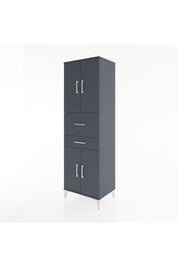 Hyperion Dolap 4 Raflı 2 Çekmeceli 4 Kapaklı 60x44x195 Antrasit-Antrasit