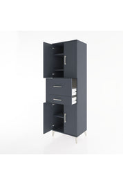 Hyperion Dolap 4 Raflı 2 Çekmeceli 4 Kapaklı 60x44x195 Antrasit-Antrasit