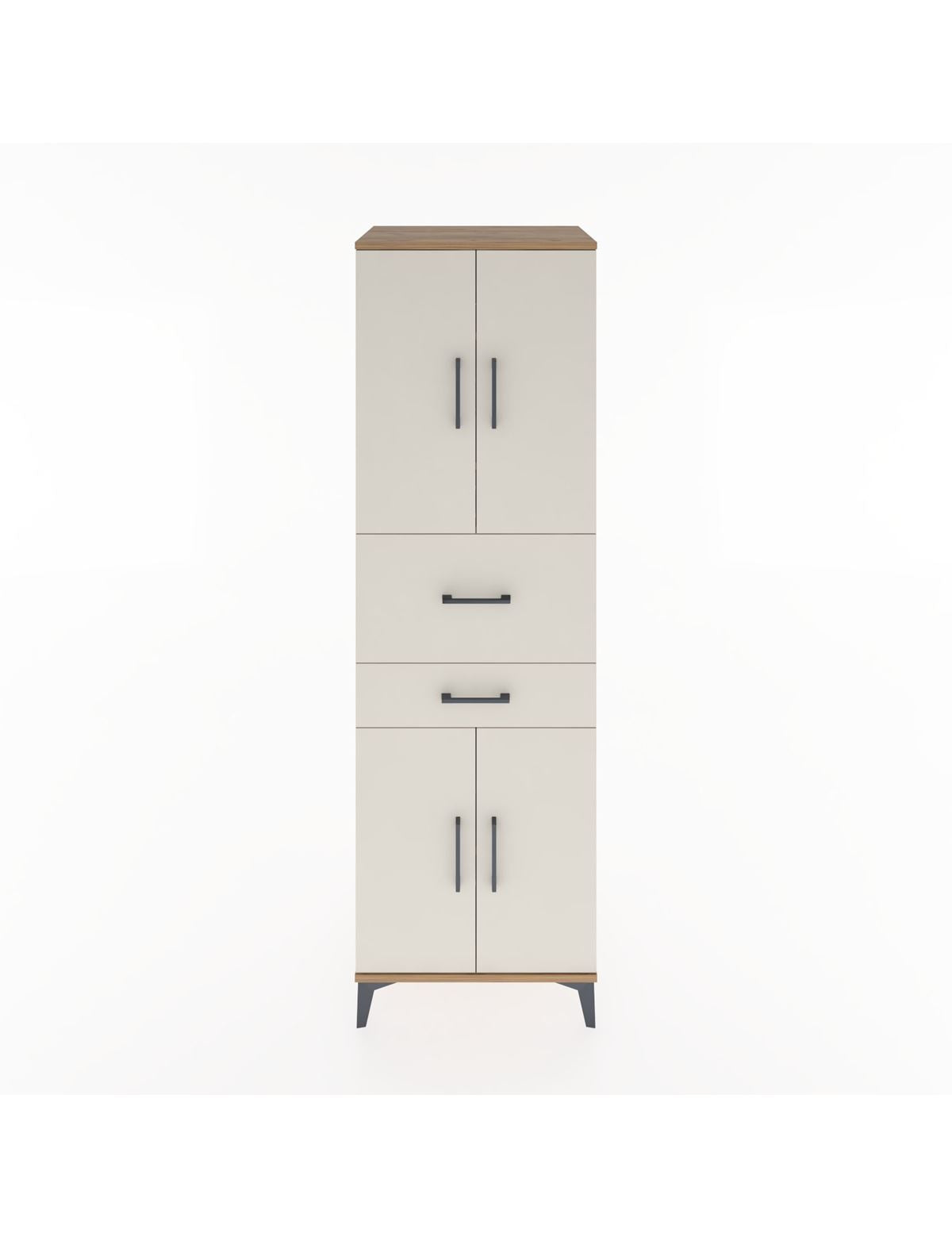 Hyperion Dolap 4 Raflı 2 Çekmeceli 4 Kapaklı 60x44x195 Çam-Aytaşı