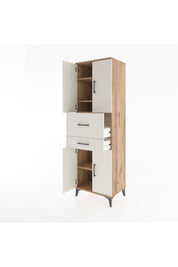 Hyperion Dolap 4 Raflı 2 Çekmeceli 4 Kapaklı 60x44x195 Çam-Aytaşı
