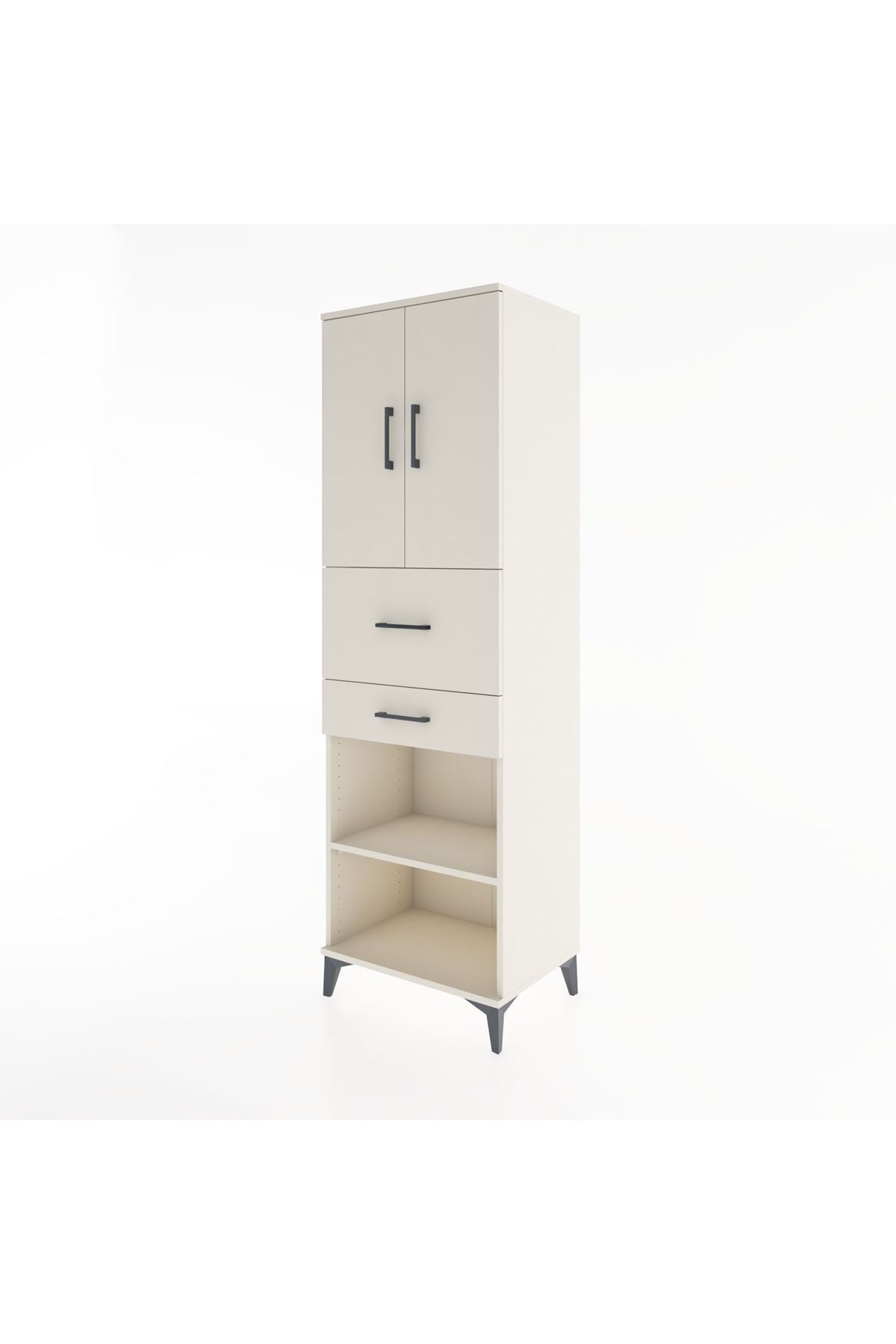 Hyperion Dolap 4 Raflı 2 Çekmeceli 2 Kapaklı 60x44x195 Aytaşı-Aytaşı