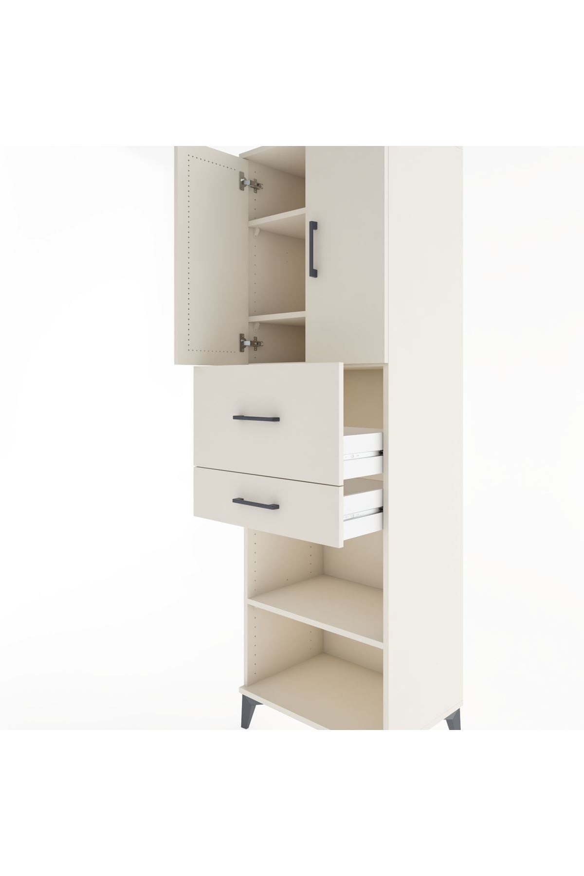 Hyperion Dolap 4 Raflı 2 Çekmeceli 2 Kapaklı 60x44x195 Aytaşı-Aytaşı