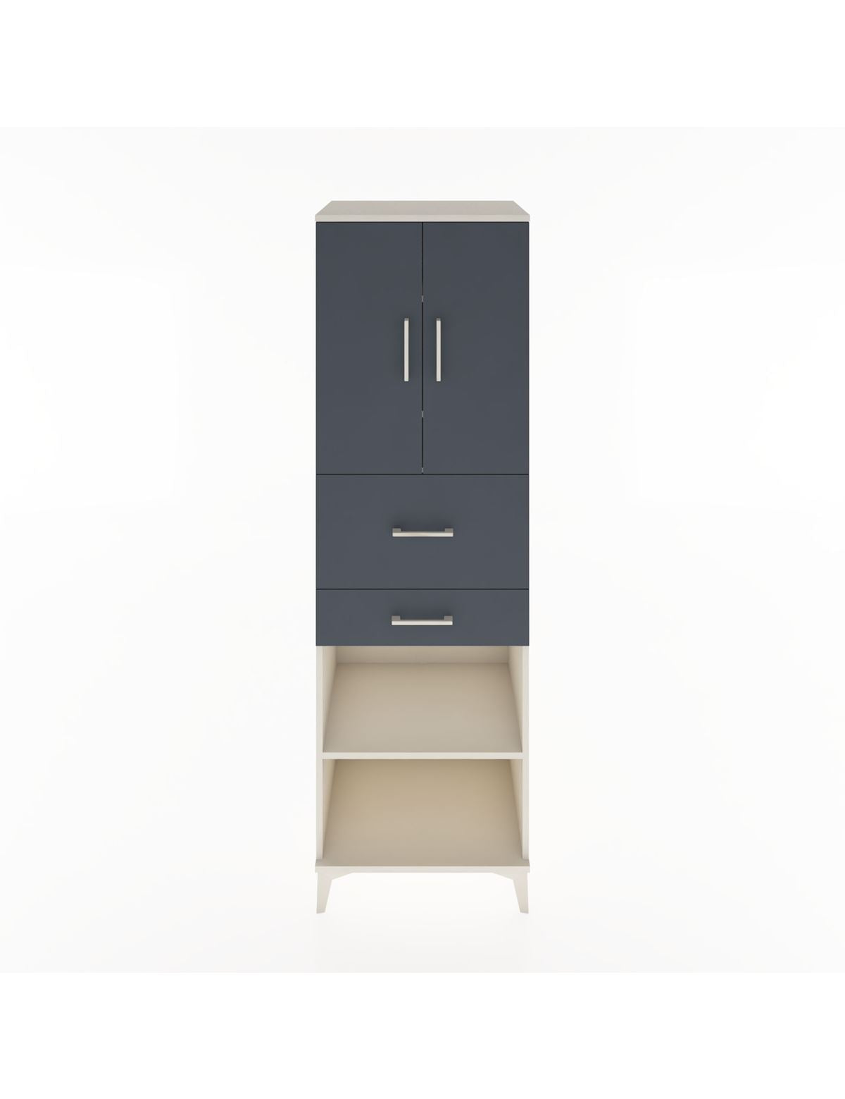 Hyperion Dolap 4 Raflı 2 Çekmeceli 2 Kapaklı 60x44x195 Aytaşı-Antrasit