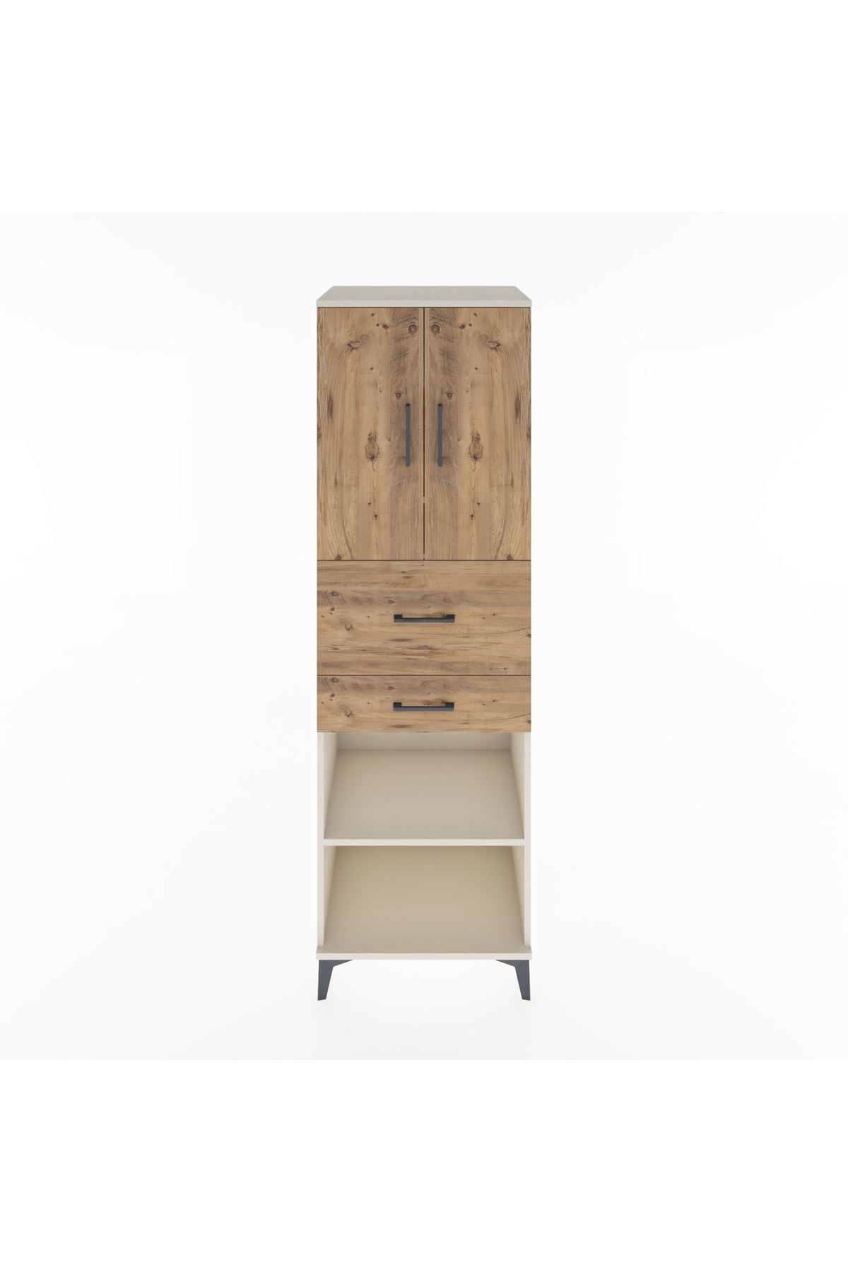 Hyperion Dolap 4 Raflı 2 Çekmeceli 2 Kapaklı 60x44x195 Aytaşı-Çam