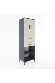 Hyperion Dolap 4 Raflı 2 Çekmeceli 2 Kapaklı 60x44x195 Antrasit-Aytaşı