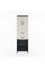 Hyperion Dolap 4 Raflı 2 Çekmeceli 2 Kapaklı 60x44x195 Antrasit-Aytaşı