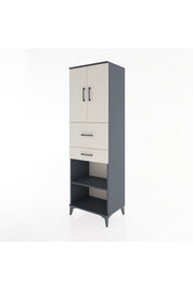 Hyperion Dolap 4 Raflı 2 Çekmeceli 2 Kapaklı 60x44x195 Antrasit-Aytaşı