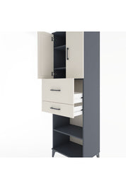 Hyperion Dolap 4 Raflı 2 Çekmeceli 2 Kapaklı 60x44x195 Antrasit-Aytaşı
