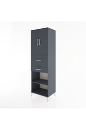 Hyperion Dolap 4 Raflı 2 Çekmeceli 2 Kapaklı 60x44x195 Antrasit-Antrasit