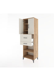 Hyperion Dolap 4 Raflı 2 Çekmeceli 2 Kapaklı 60x44x195 Çam-Aytaşı