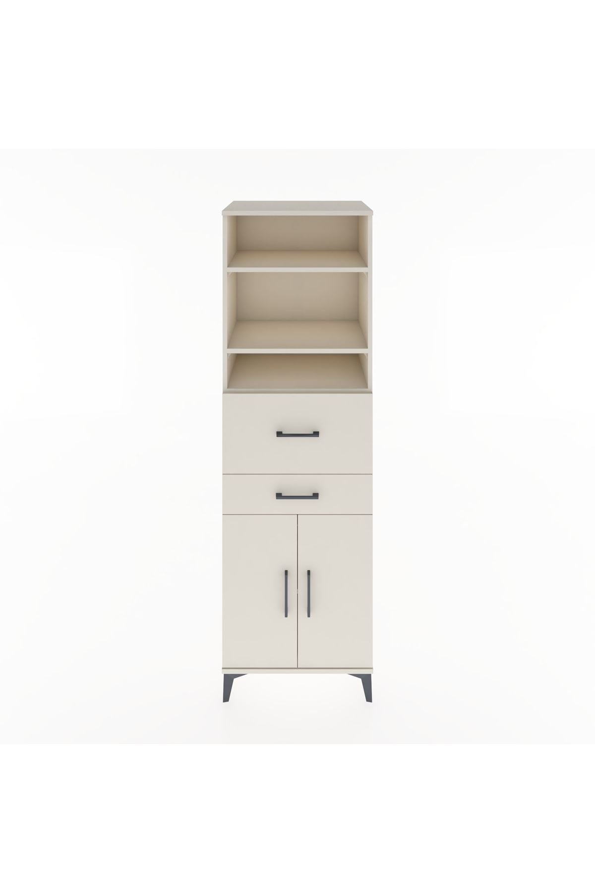 Hyperion Dolap 4 Raflı 2 Çekmeceli 2 Kapaklı 60x44x195 Aytaşı-Aytaşı