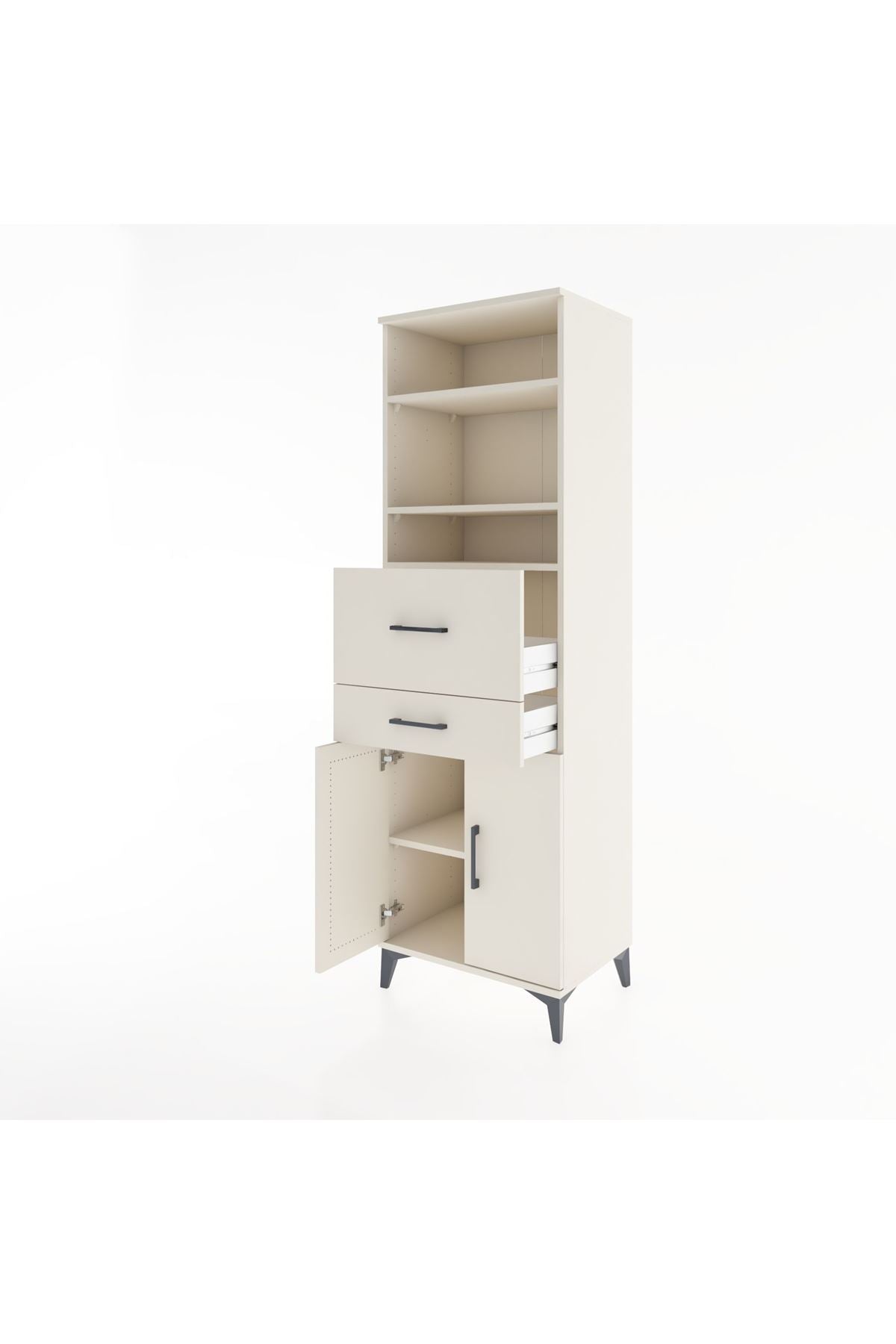 Hyperion Dolap 4 Raflı 2 Çekmeceli 2 Kapaklı 60x44x195 Aytaşı-Aytaşı