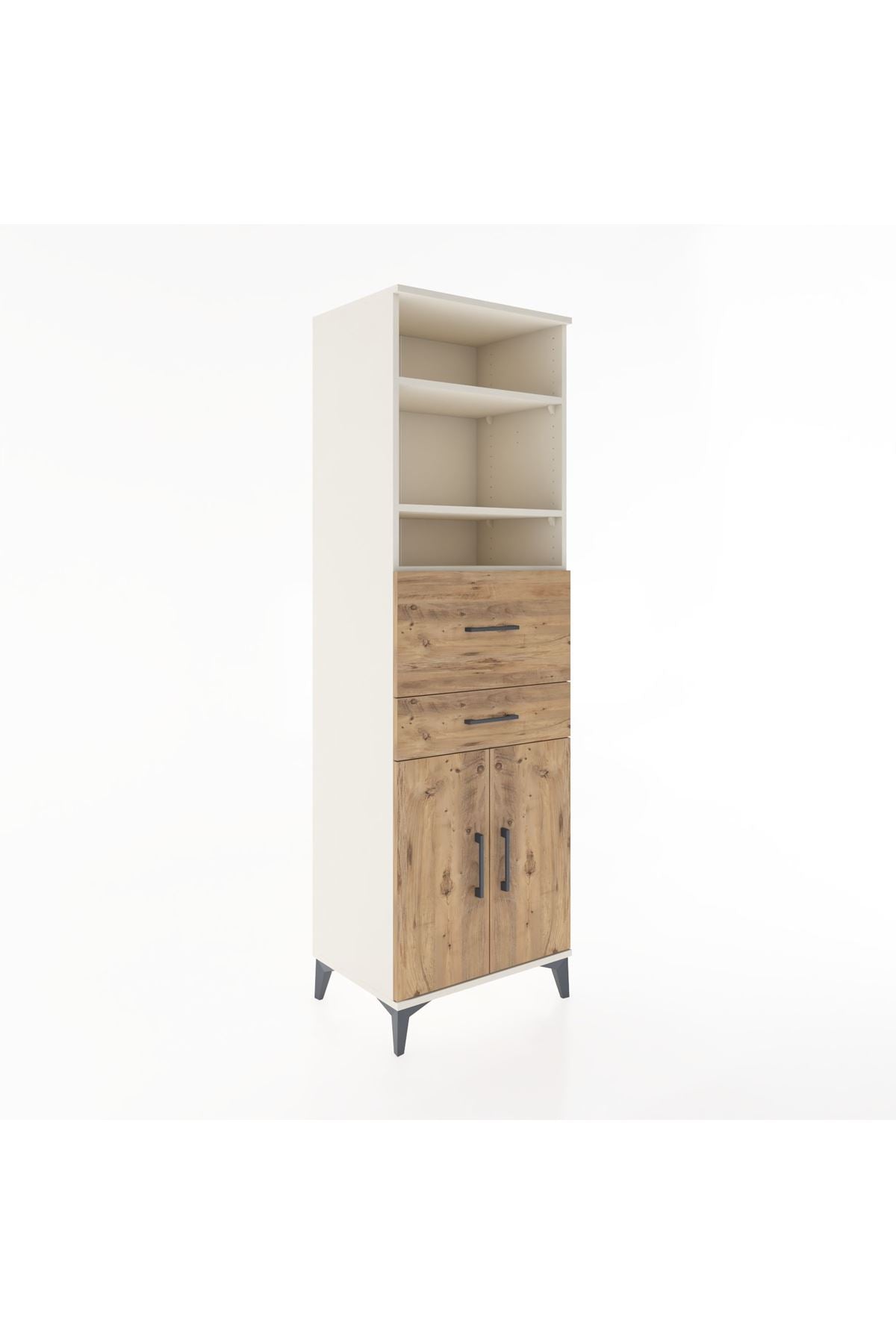 Hyperion Dolap 4 Raflı 2 Çekmeceli 2 Kapaklı 60x44x195 Aytaşı-Çam