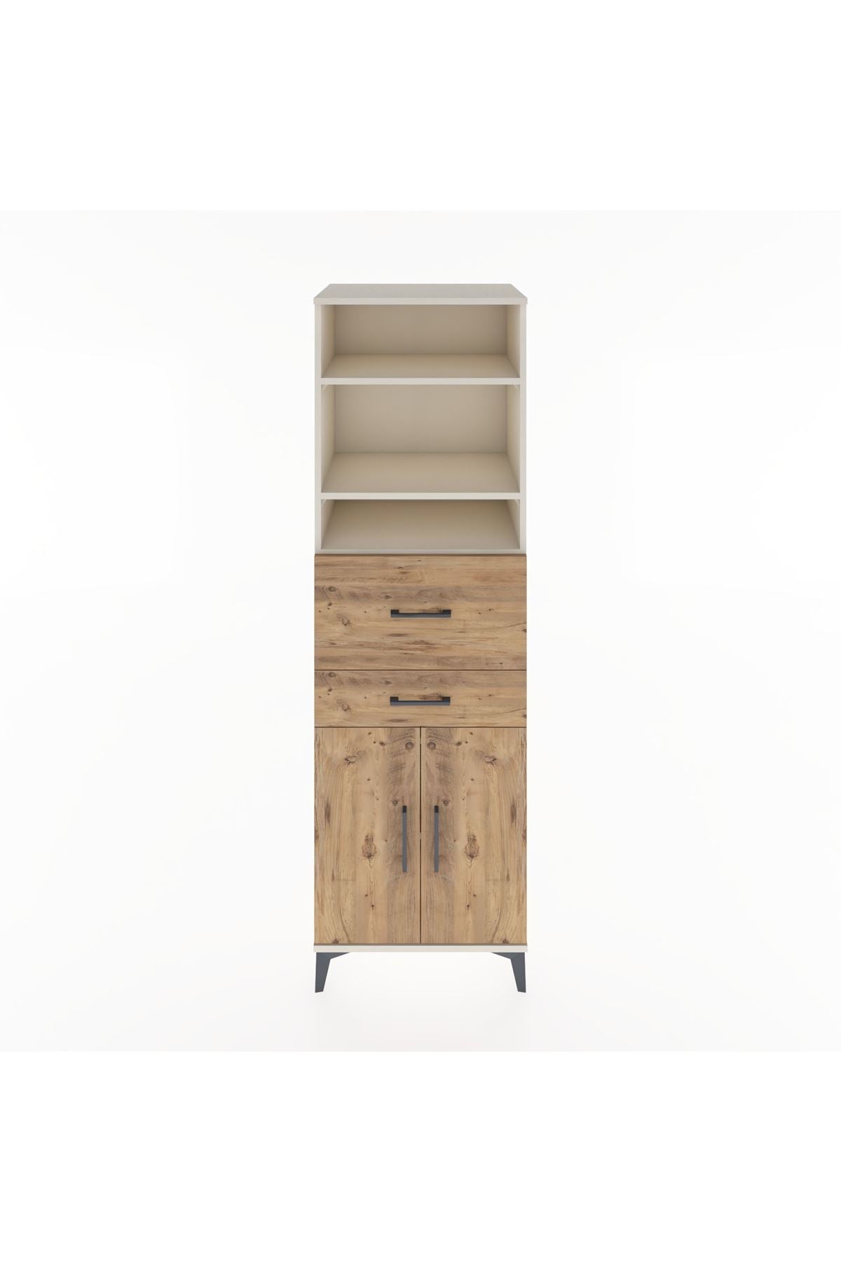 Hyperion Dolap 4 Raflı 2 Çekmeceli 2 Kapaklı 60x44x195 Aytaşı-Çam