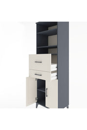 Hyperion Dolap 4 Raflı 2 Çekmeceli 2 Kapaklı 60x44x195 Antrasit-Aytaşı