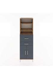 Hyperion Dolap 4 Raflı 2 Çekmeceli 2 Kapaklı 60x44x195 Çam-Antrasit