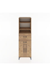 Hyperion Dolap 4 Raflı 2 Çekmeceli 2 Kapaklı 60x44x195 Çam-Çam