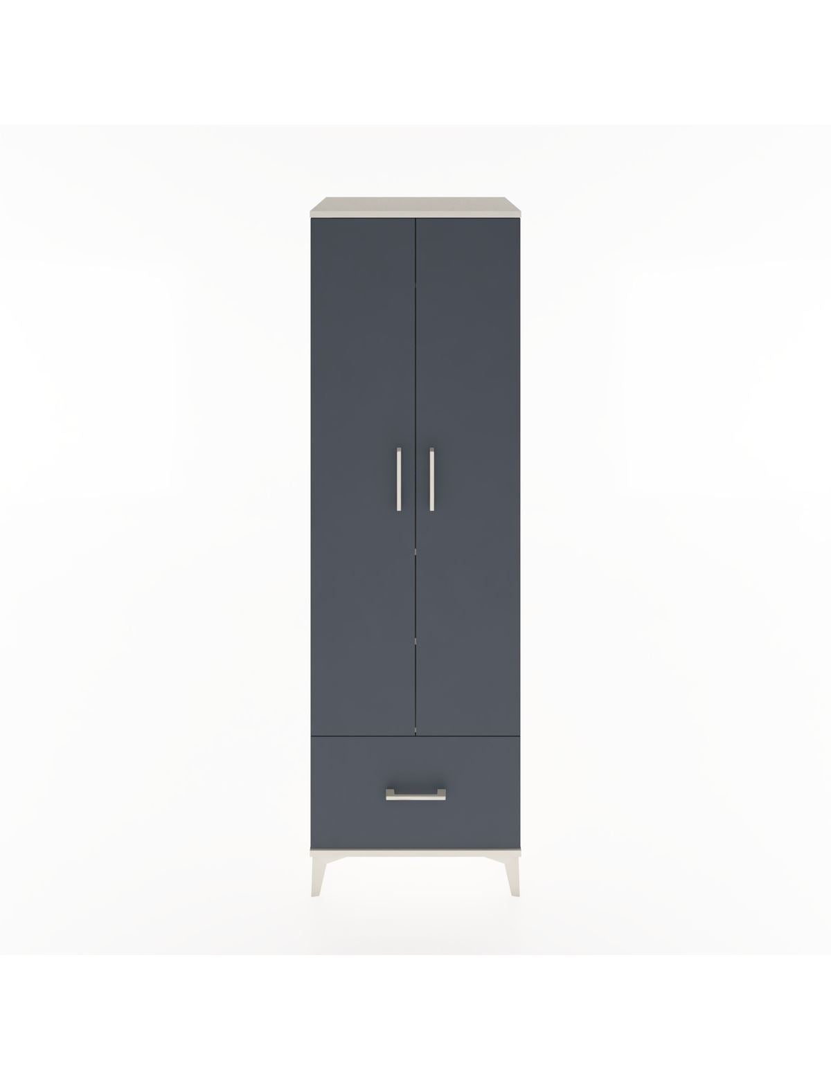 Hyperion Dolap 3 Raflı Tek Çekmeceli Tek Askılı 60x44x195 Aytaşı-Antrasit
