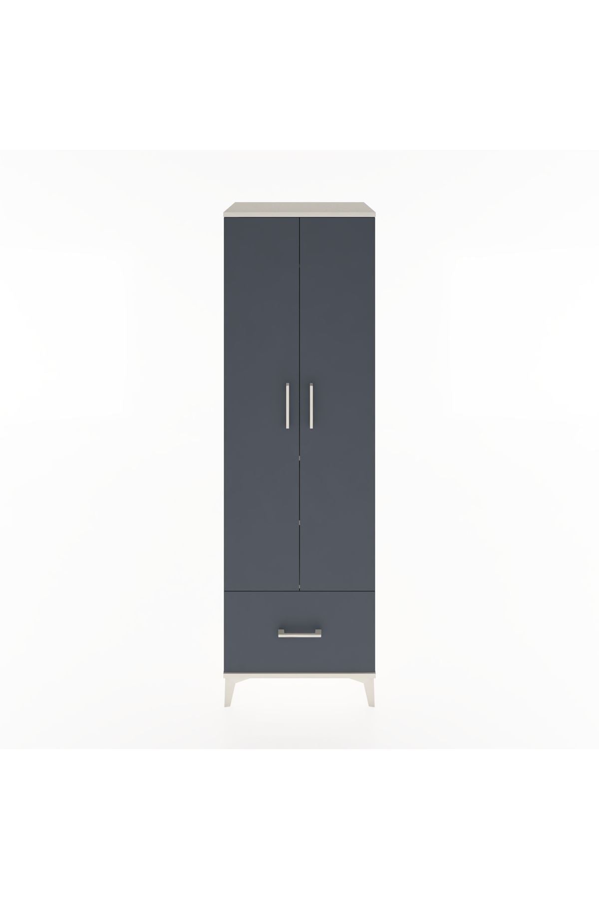 Hyperion Dolap 3 Raflı Tek Çekmeceli Tek Askılı 60x44x195 Aytaşı-Antrasit