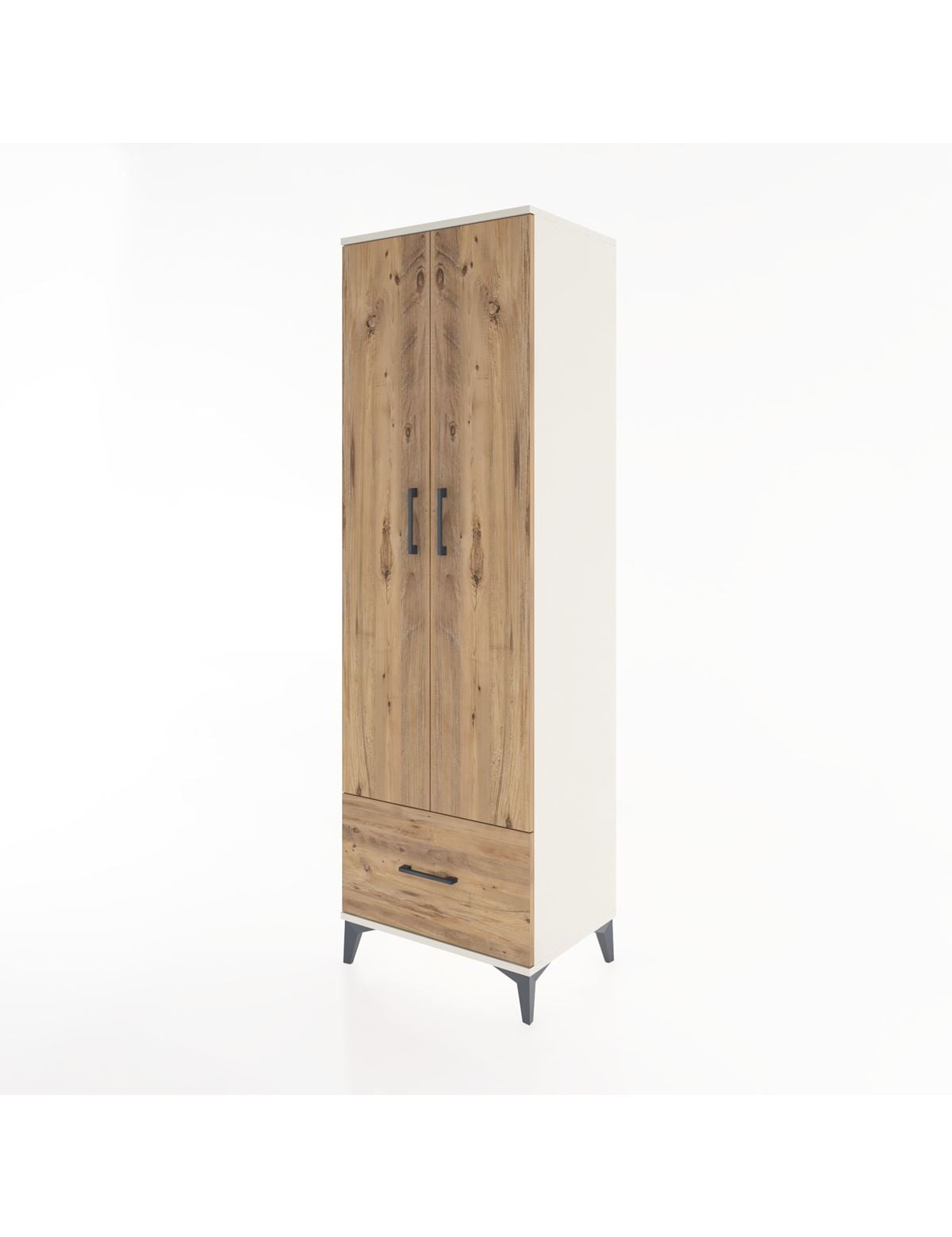 Hyperion Dolap 3 Raflı Tek Çekmeceli Tek Askılı 60x44x195 - S59M010V3B