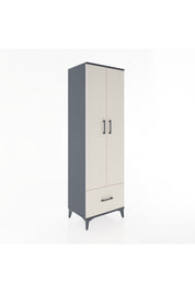 Hyperion Dolap 3 Raflı Tek Çekmeceli Tek Askılı 60x44x195 Antrasit-Aytaşı