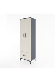 Hyperion Dolap 3 Raflı Tek Çekmeceli Tek Askılı 60x44x195 Antrasit-Aytaşı