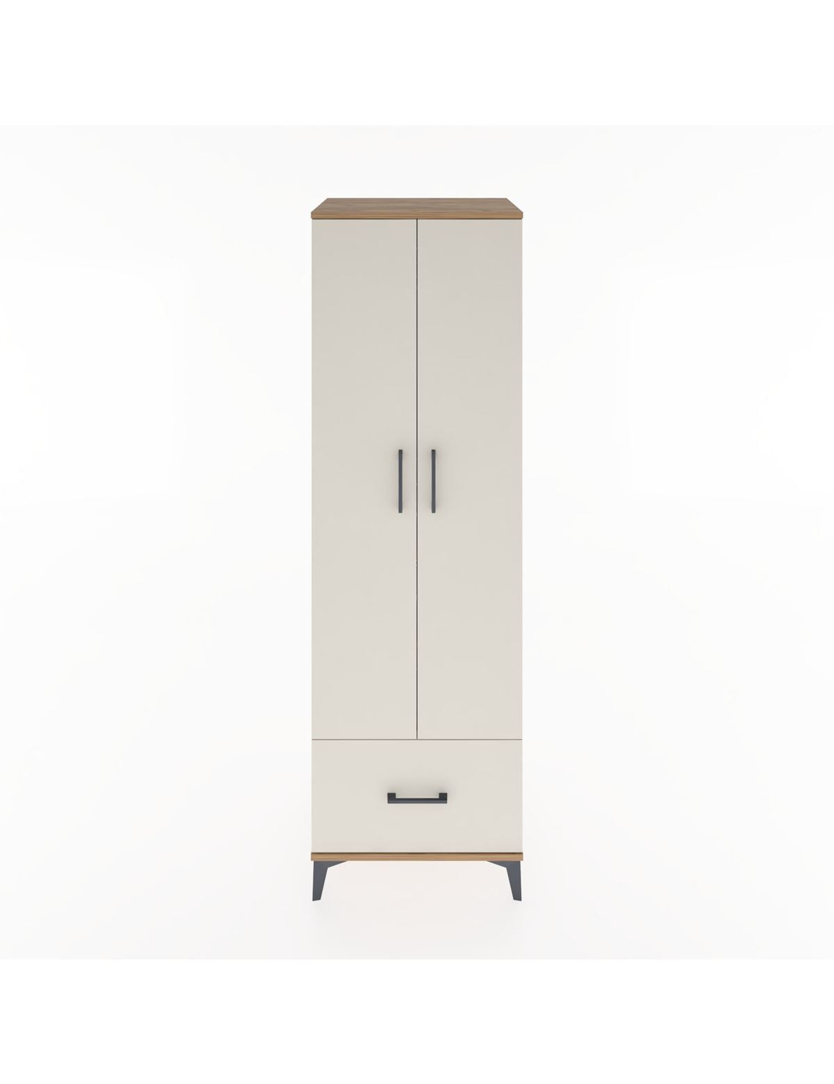 Hyperion Dolap 3 Raflı Tek Çekmeceli Tek Askılı 60x44x195 Çam-Aytaşı