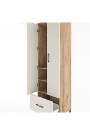 Hyperion Dolap 3 Raflı Tek Çekmeceli Tek Askılı 60x44x195 Çam-Aytaşı