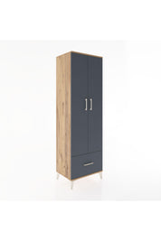 Hyperion Dolap 3 Raflı Tek Çekmeceli Tek Askılı 60x44x195 Çam-Antrasit