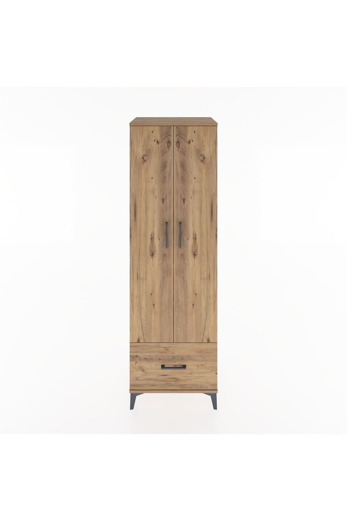Hyperion Dolap 3 Raflı Tek Çekmeceli Tek Askılı 60x44x195 Çam-Çam
