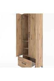 Hyperion Dolap 3 Raflı Tek Çekmeceli Tek Askılı 60x44x195 Çam-Çam