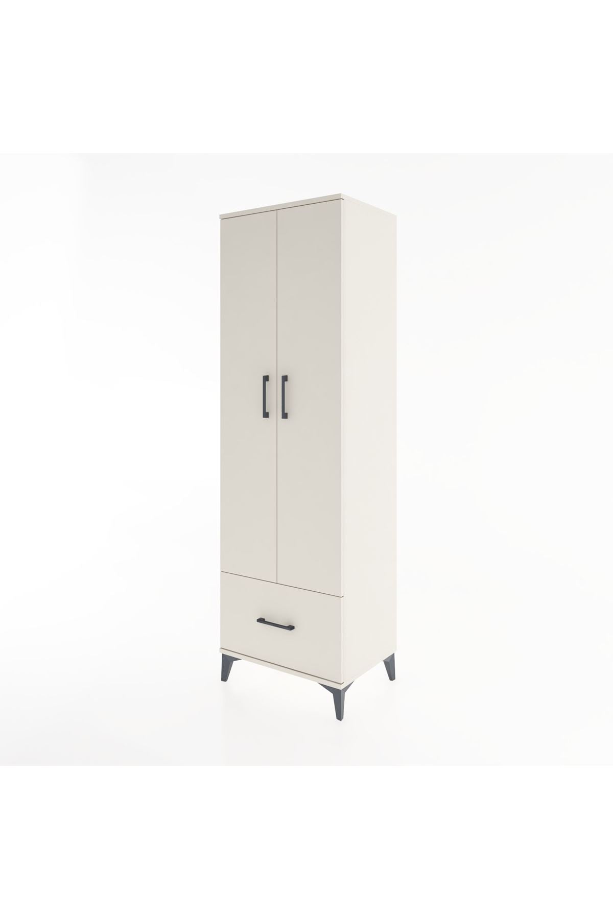 Hyperion Dolap 5 Raflı Tek Çekmeceli 2 Kapaklı 60x44x195 Aytaşı-Aytaşı